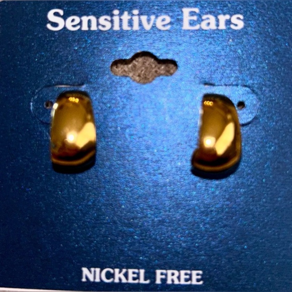 5/25$ Sensitive Ear Gold Hoop Studs 🧚🧚‍♀️🧚‍♂️ E11